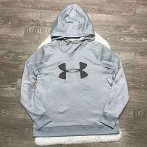 Under Armour Hoodie Womens Large Loose Fit Gray Sweater Cold Gear Long Sleeve